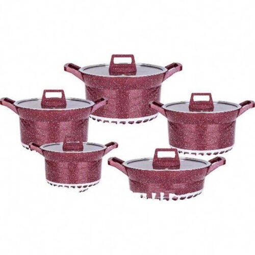 10-Piece Granite Aluminum Cookware